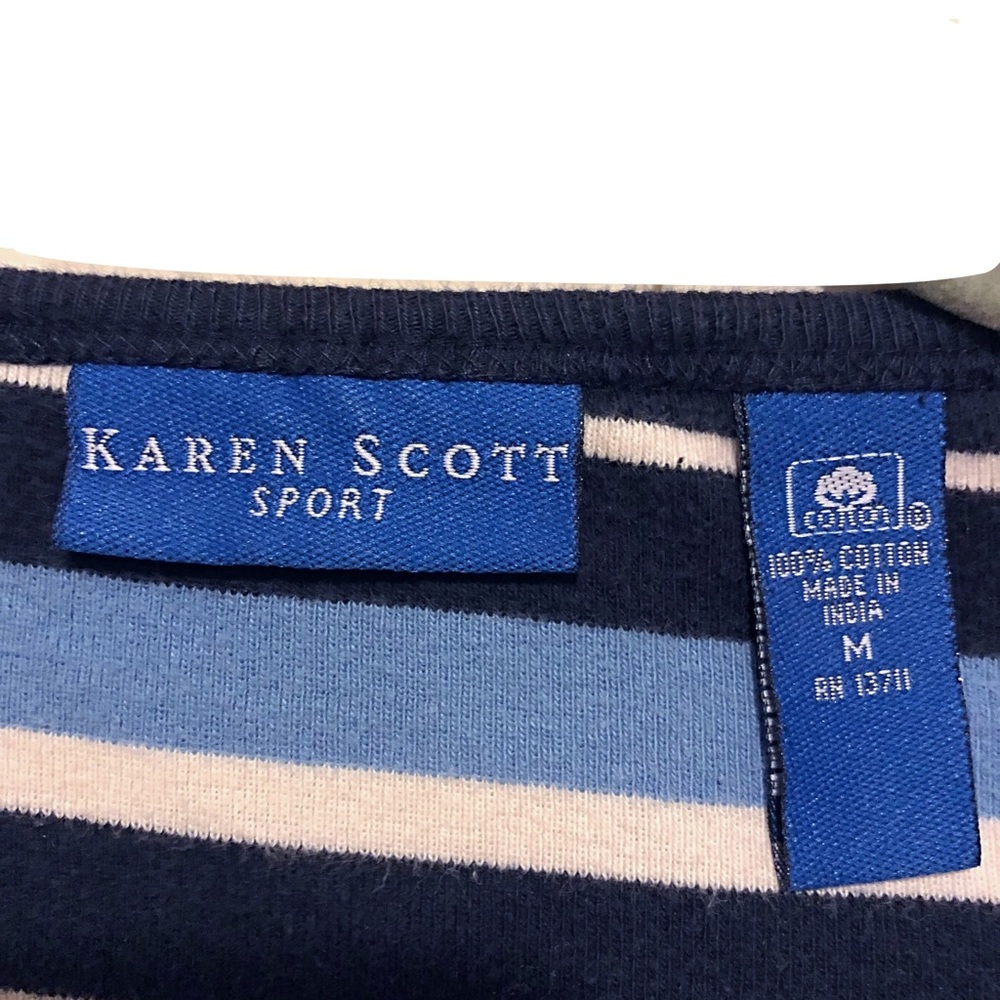 DONATED Top-Pullover 3/4 Sleeve Cotton Scoop neck - Picture 4 of 4